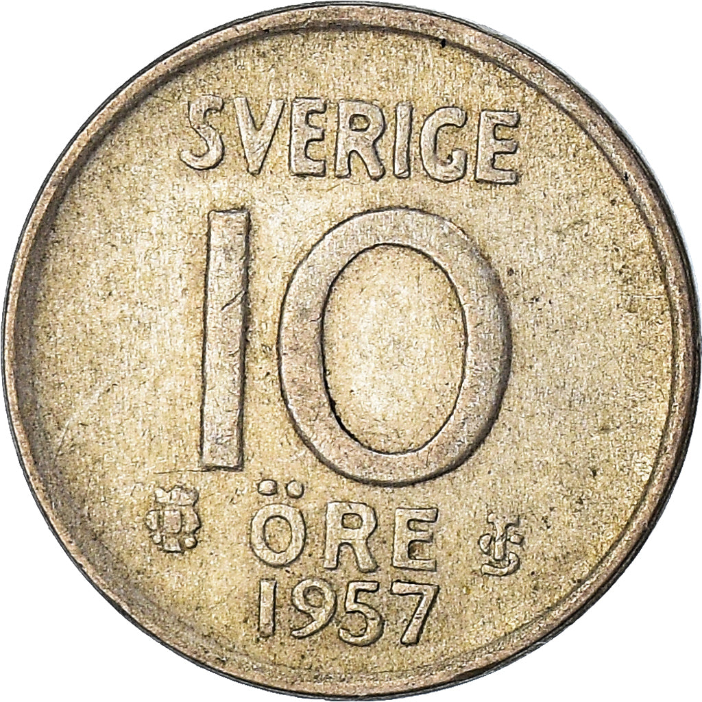 Moneta, Svezia, 10 Öre, 1957