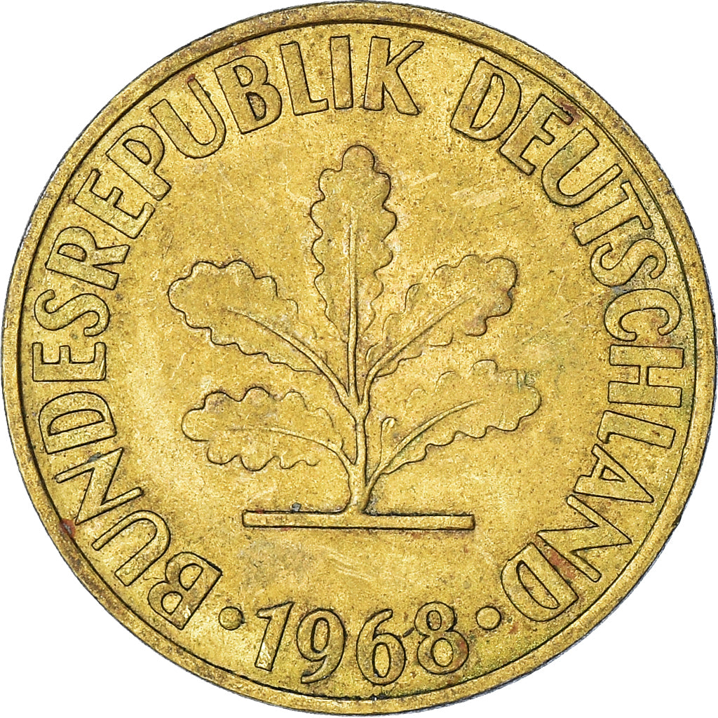 Moneta, GERMANIA - REPUBBLICA FEDERALE, 10 Pfennig, 1968