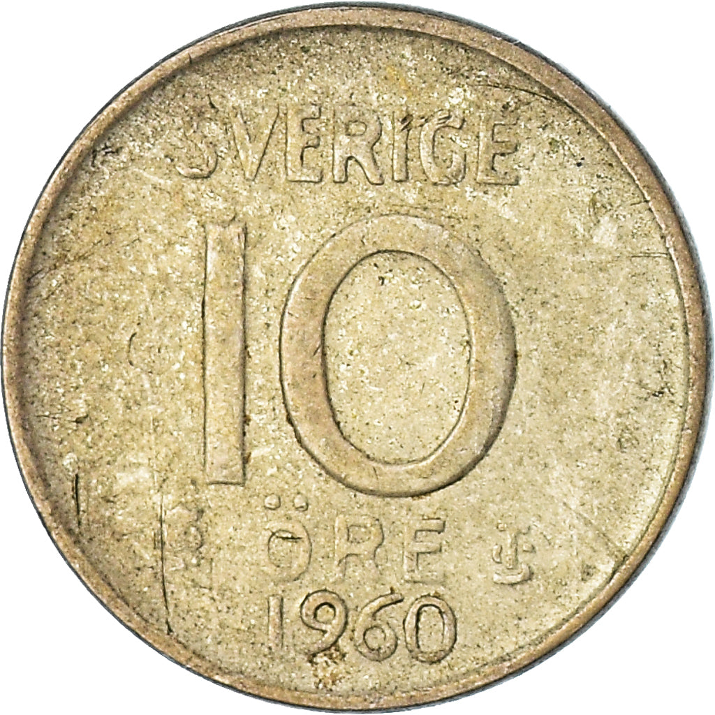 Moneda, Suecia, 10 Öre, 1960