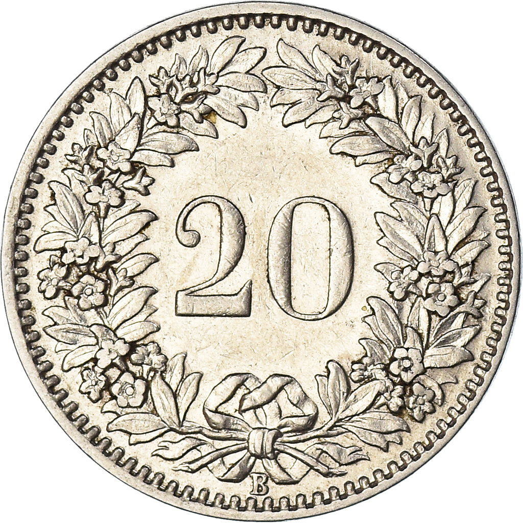 Münze, Schweiz, 20 Rappen, 1929