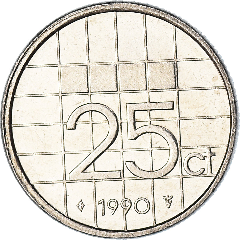 Moneta, Paesi Bassi, 25 Cents, 1990