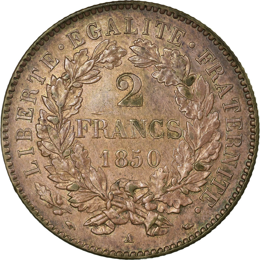Coin, France, Cérès, 2 Francs, 1850, Paris, AU(50-53), Silver, KM:760.1