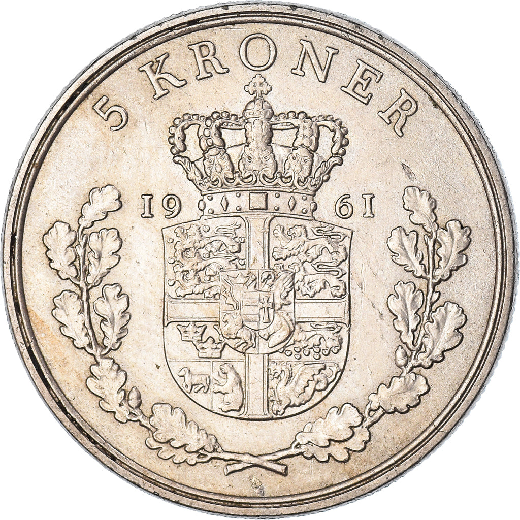 Munten, Denemarken, 5 Kroner, 1961
