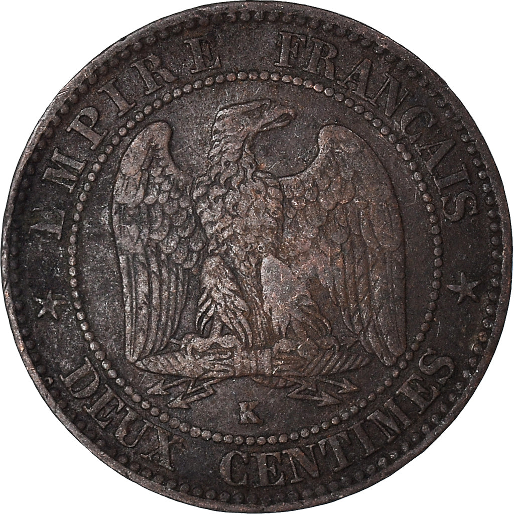 Moeda, França, 2 Centimes, 1862