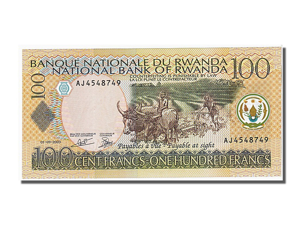 Rwanda, 100 Francs, 2003, KM #29b, 2003-09-01, UNC(65-70), AJ4548749