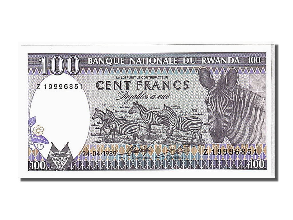 Banknot, Ruanda, 100 Francs, 1989, UNC(65-70)