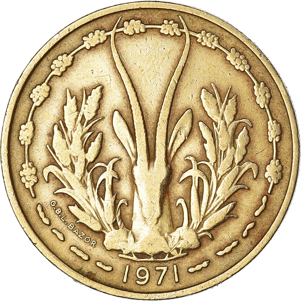 Moneda, Estados del África Occidental, 25 Francs, 1971