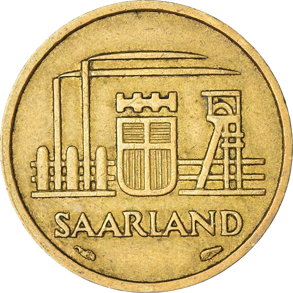 Coin, SAARLAND, 10 Franken, 1954