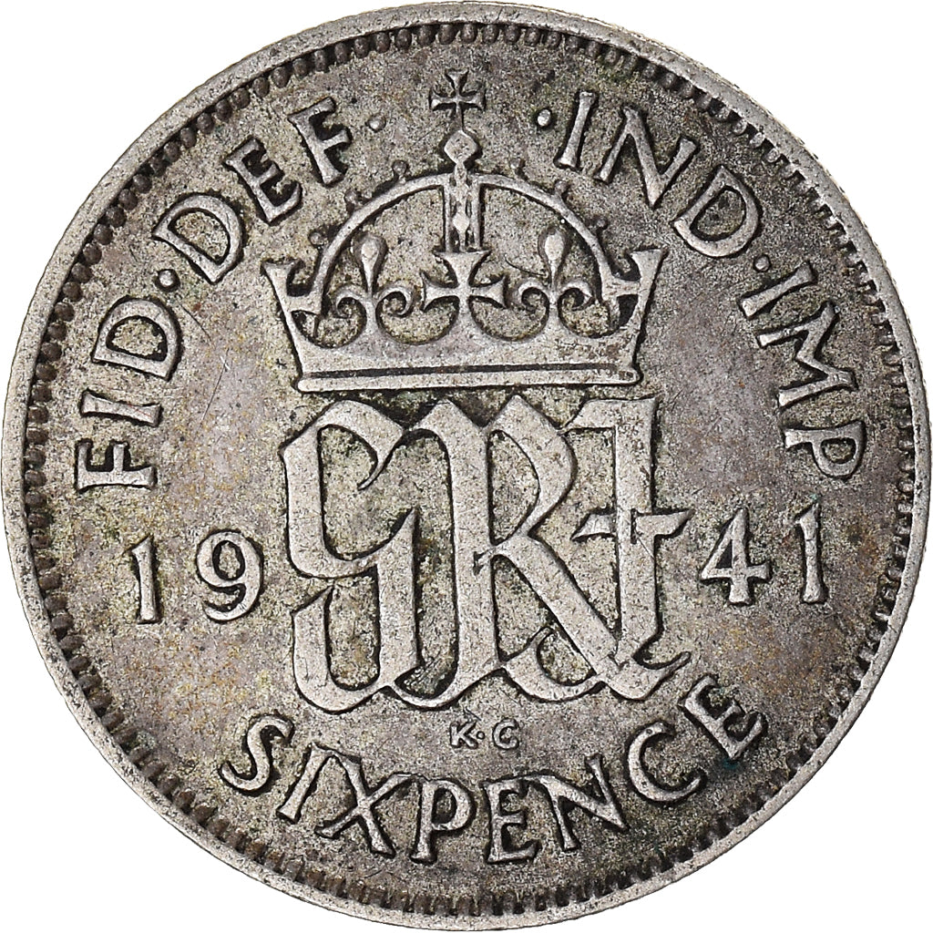 Münze, Großbritannien, 6 Pence, 1941