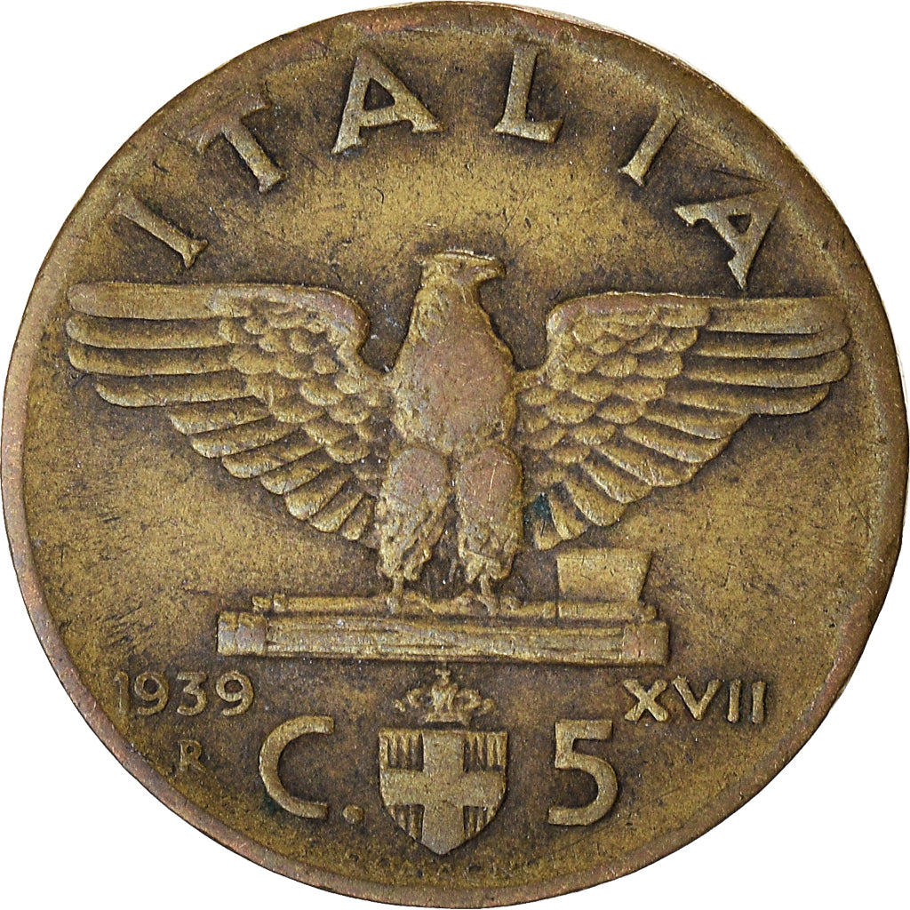 Moeda, Itália, 5 Centesimi, 1939