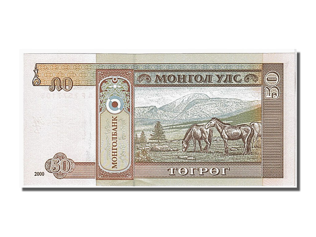 Billet, Mongolie, 50 Tugrik, 2000, NEUF