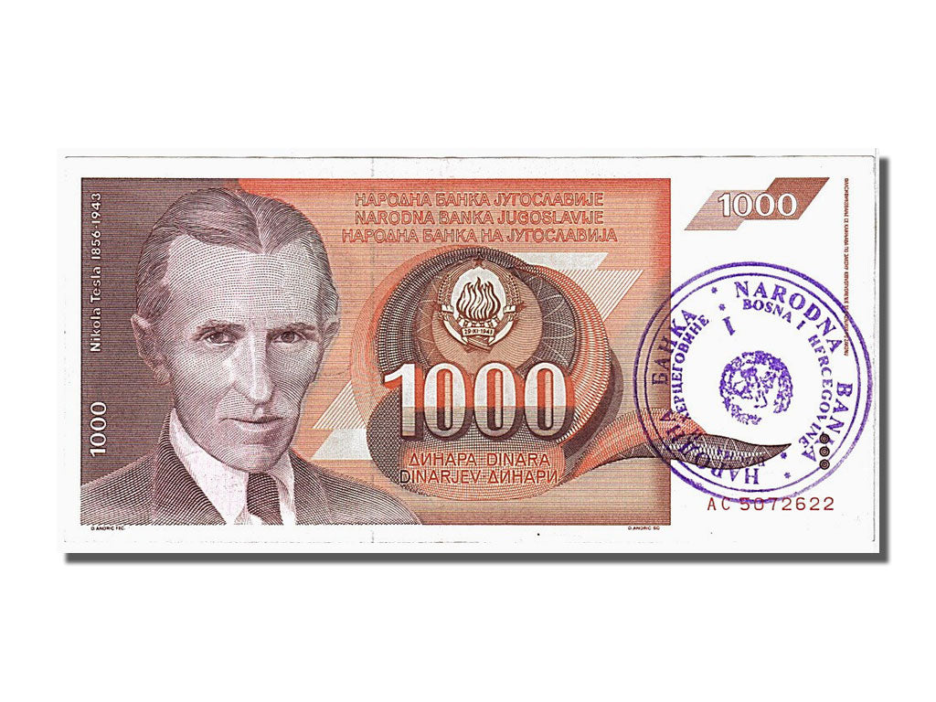 Yugoslavia, 1000 Dinara, 1990, KM #107, 1990-11-26, UNC(65-70), AC5072622