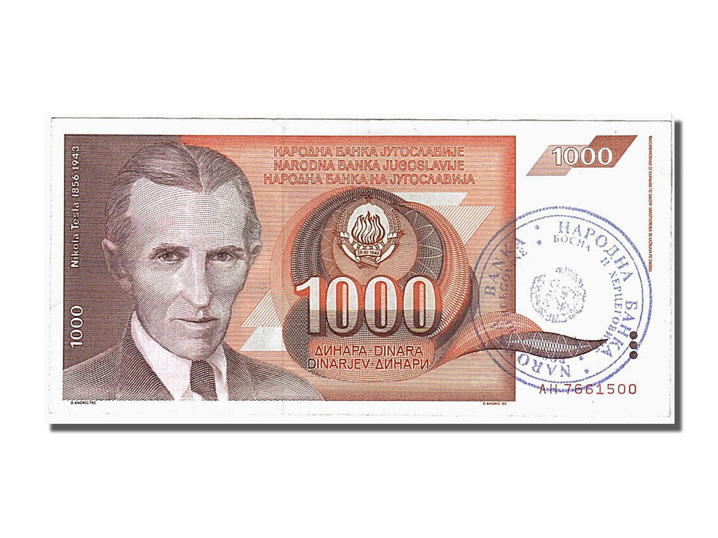 Banknote, Yugoslavia, 1000 Dinara, 1990, 1990-11-26, UNC(65-70)