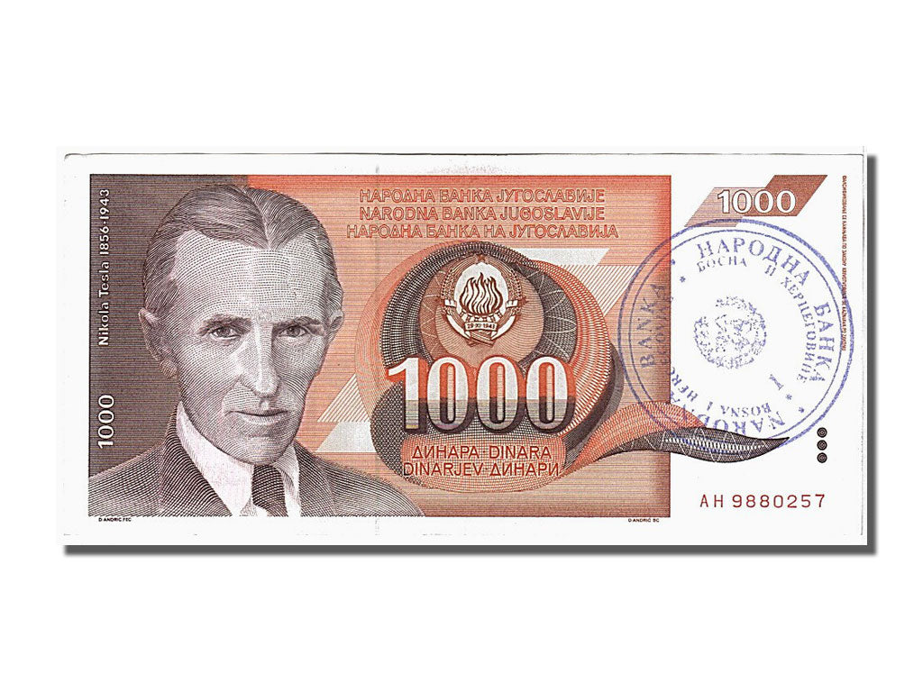 Banknote, Yugoslavia, 1000 Dinara, 1990, 1990-11-26, UNC(65-70)