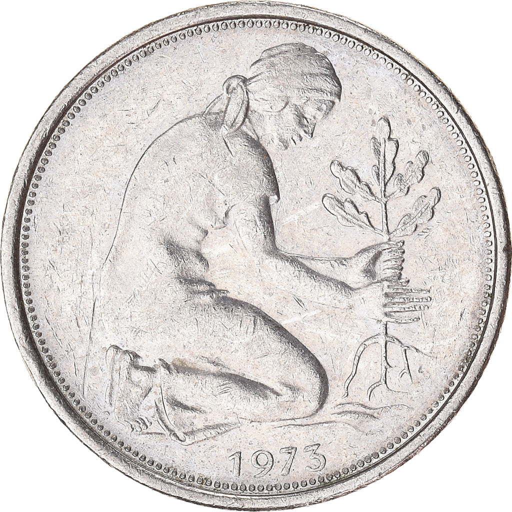 Moneta, GERMANIA - REPUBBLICA FEDERALE, 50 Pfennig, 1973