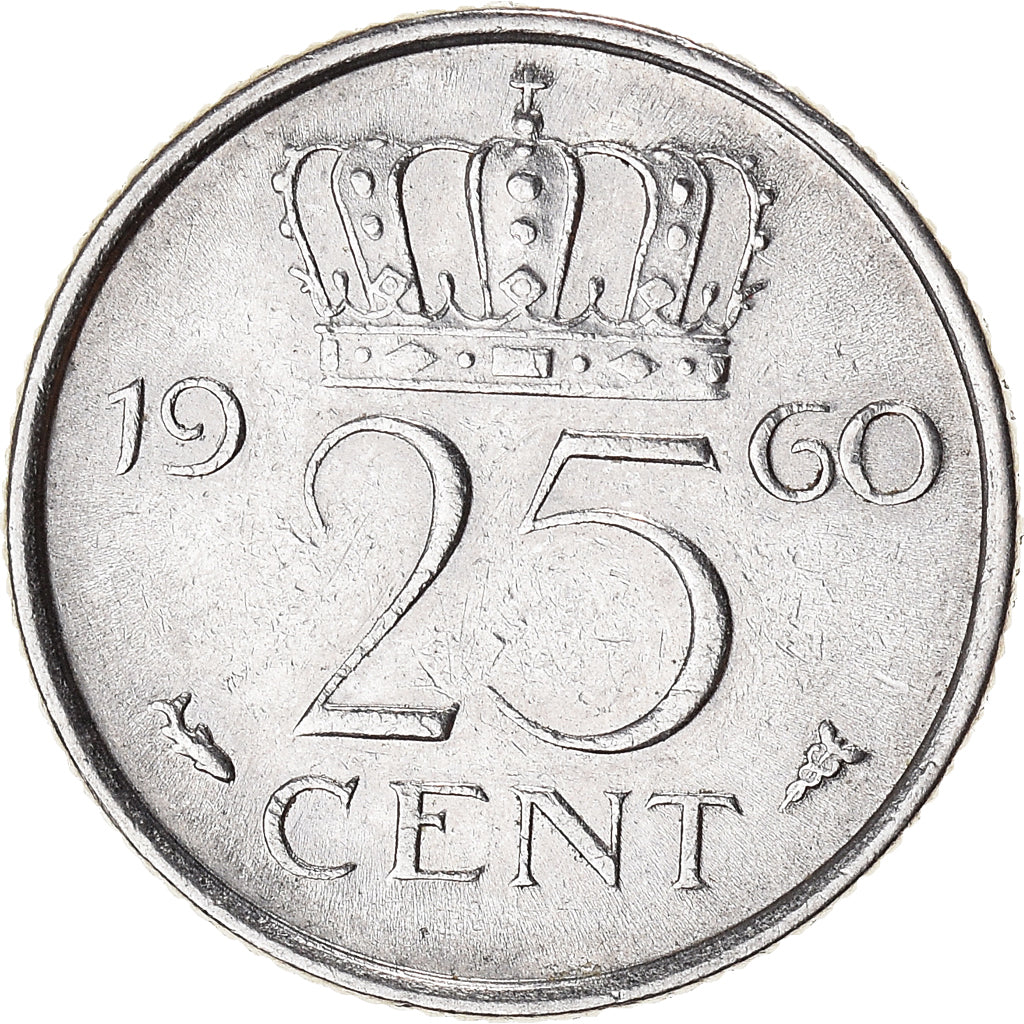 Münze, Niederlande, 25 Cents, 1960