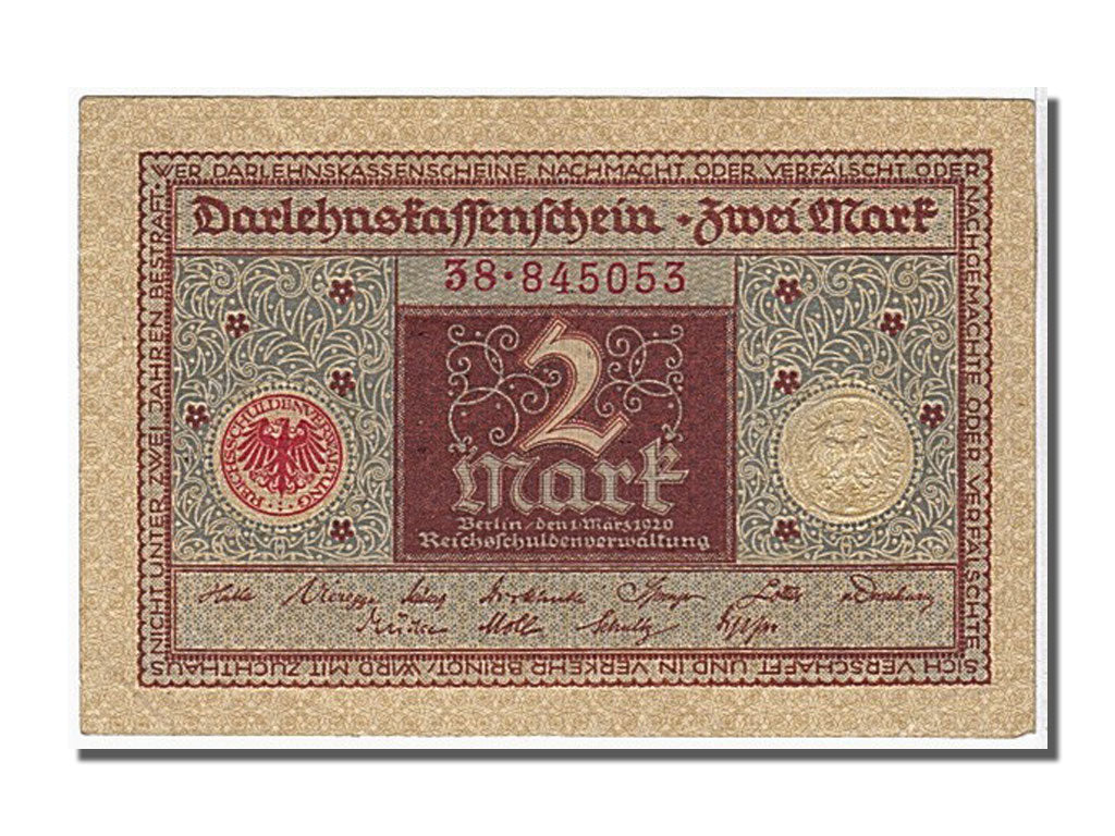 Billete, 2 Mark, 1920, Alemania, 1920-03-01, UNC