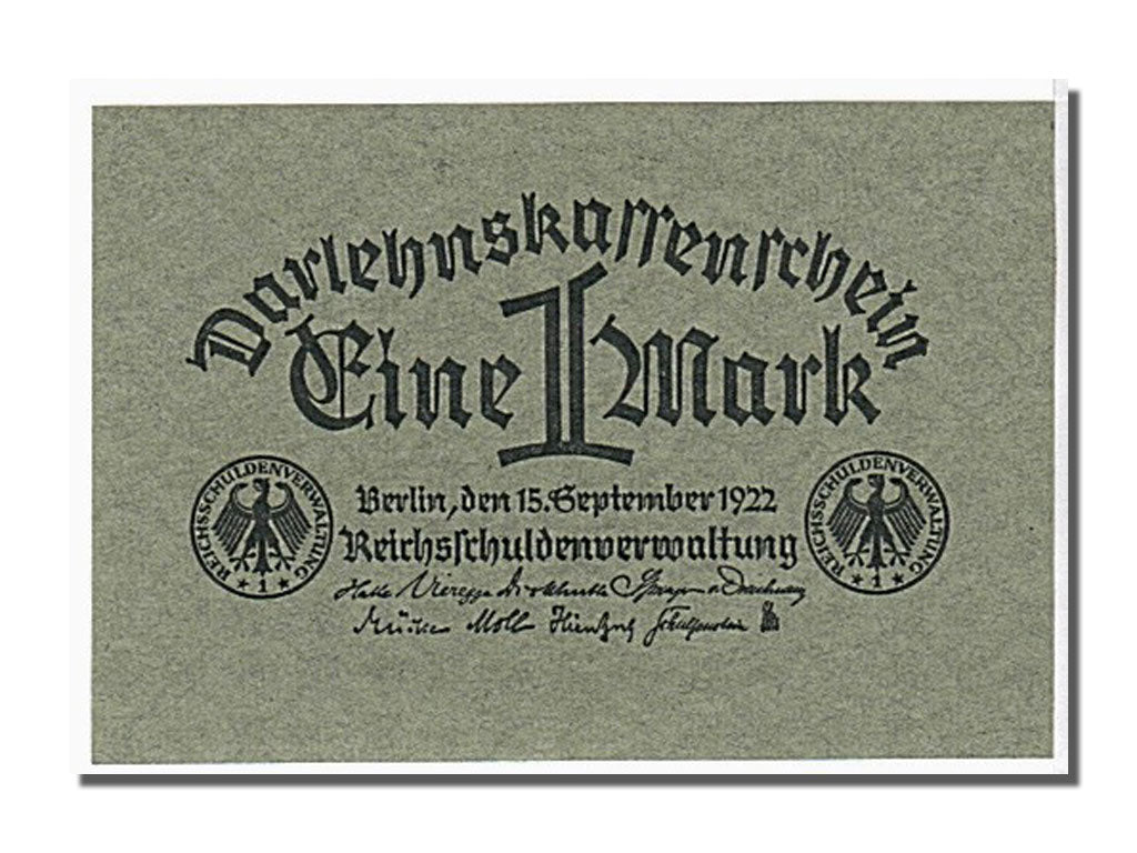 Biljet, Duitsland, 1 Mark, 1922, NIEUW