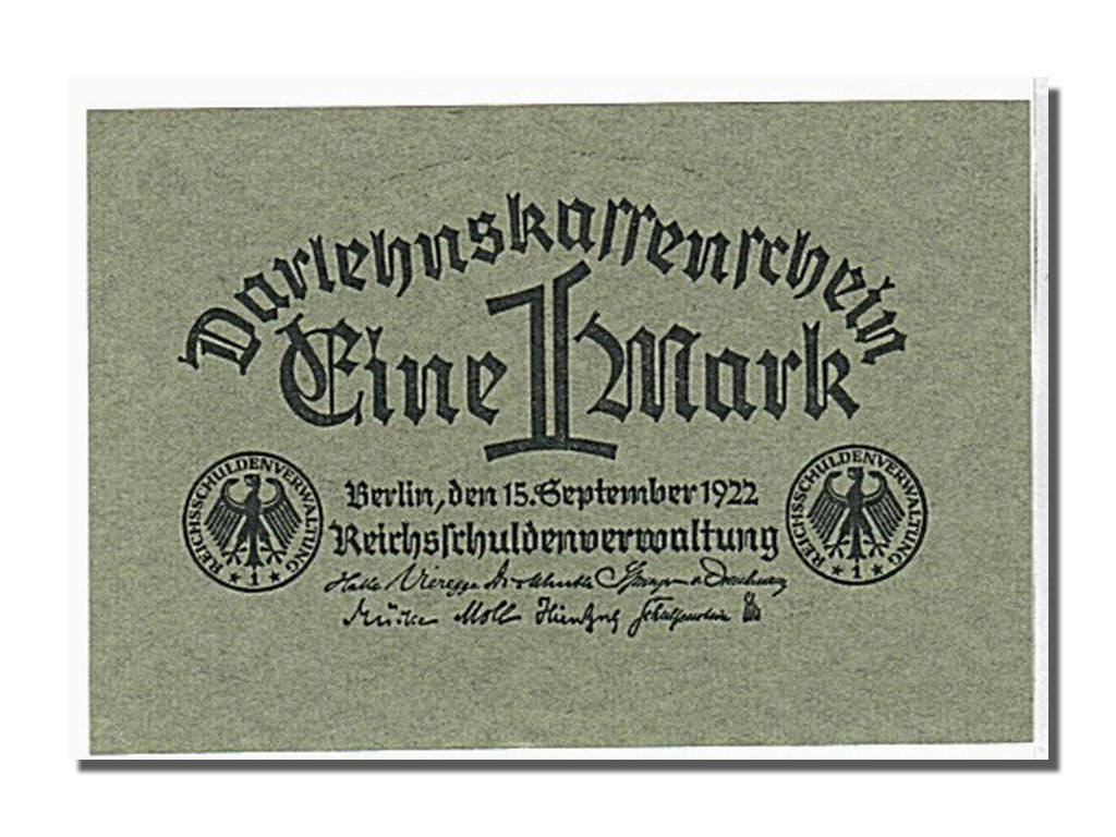 Banconote, Germania, 1 Mark, 1922, FDS