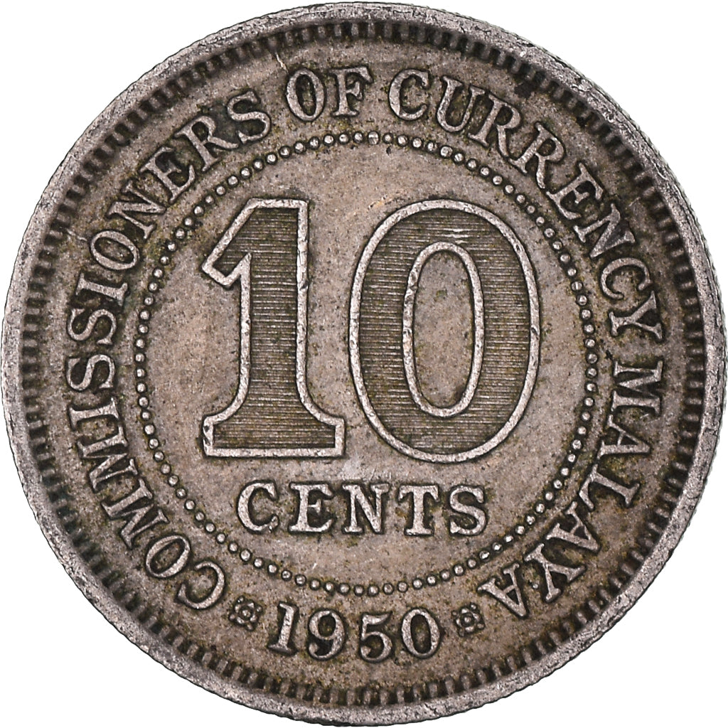 Coin, MALAYA, 10 Cents, 1950