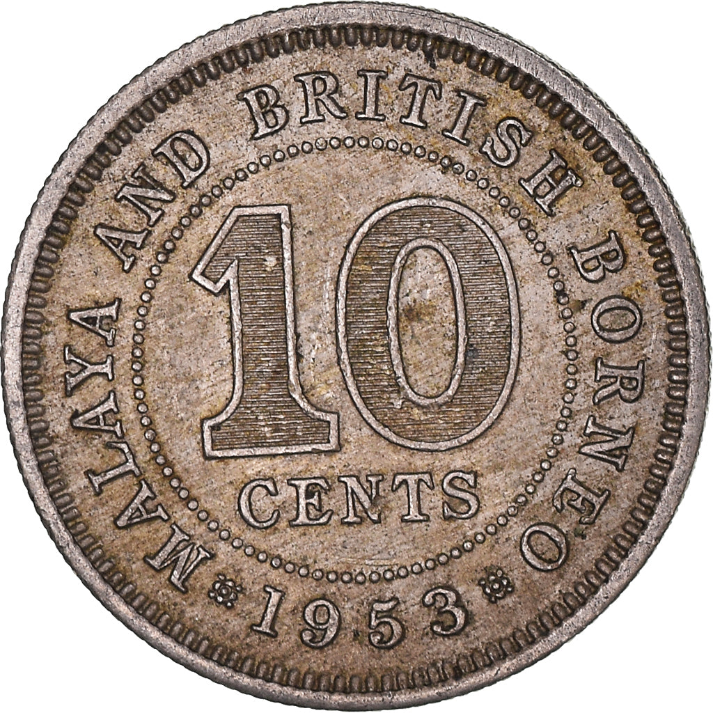 Coin, MALAYA & BRITISH BORNEO, 10 Cents, 1953