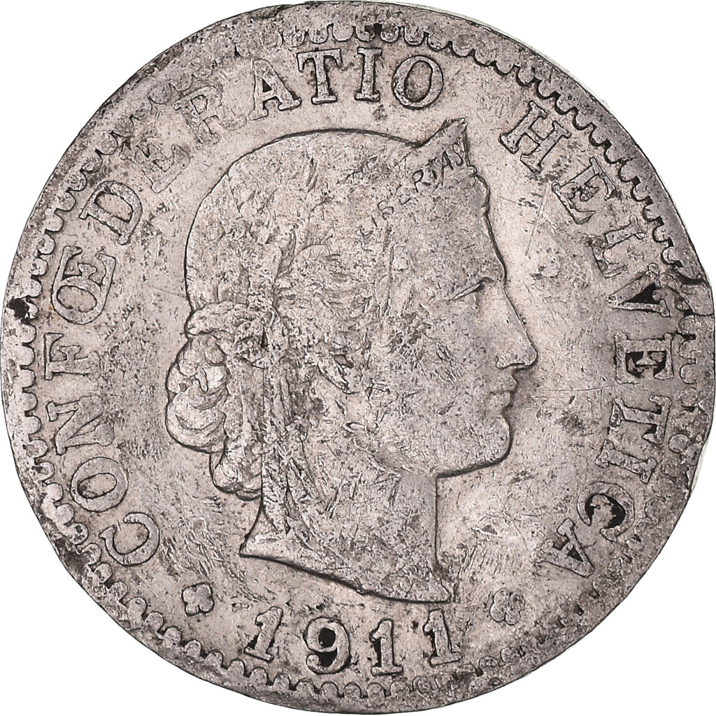 Moneda, Suiza, 20 Rappen, 1911