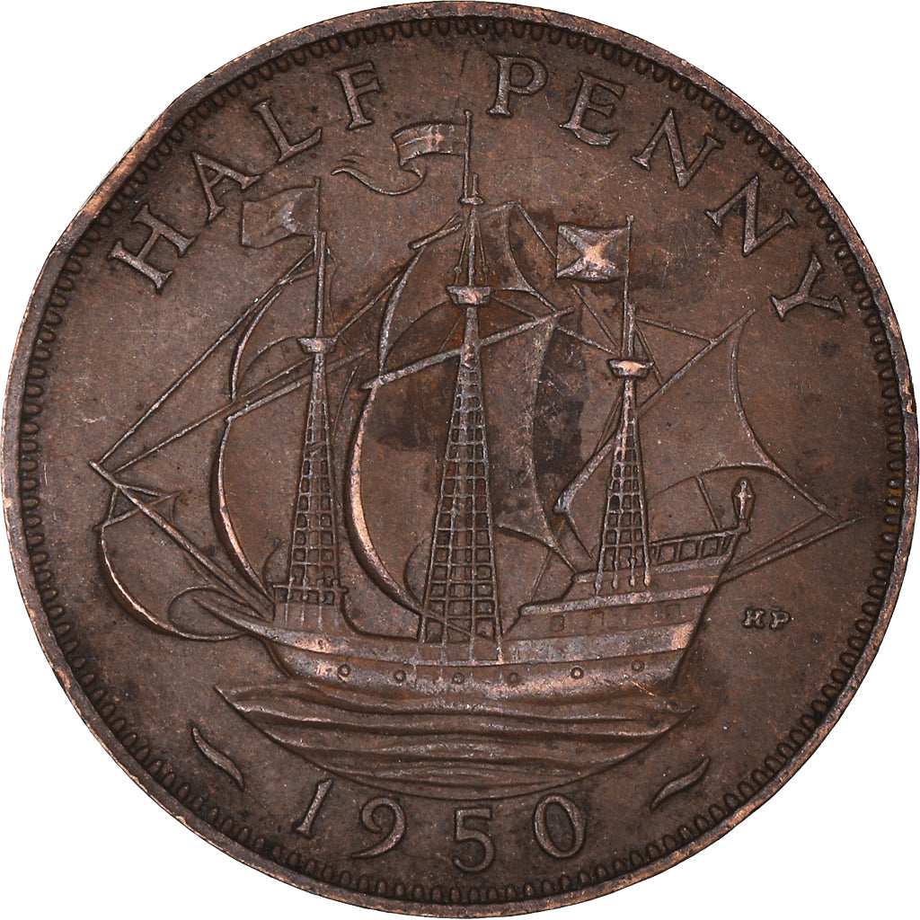 Monnaie, Grande-Bretagne, 1/2 Penny, 1950