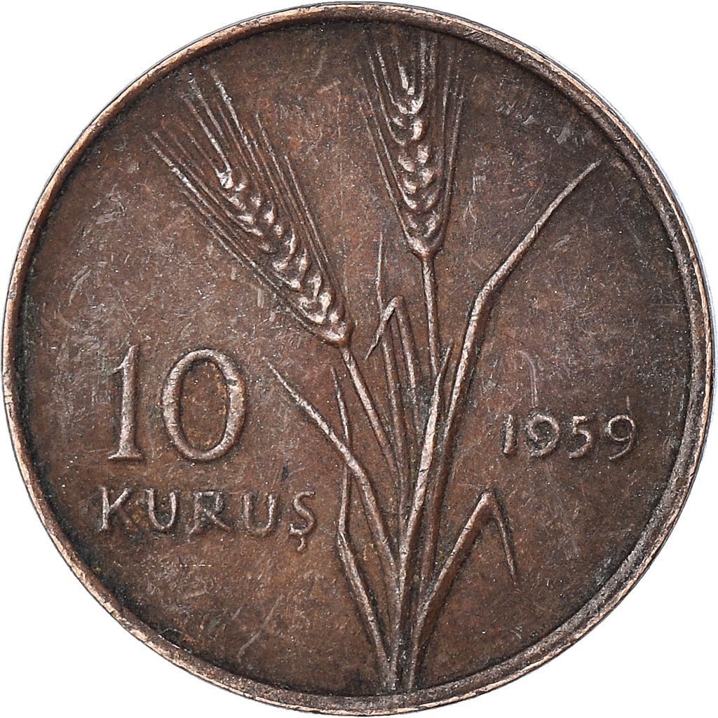 Coin, Turkey, 10 Kurus, 1959