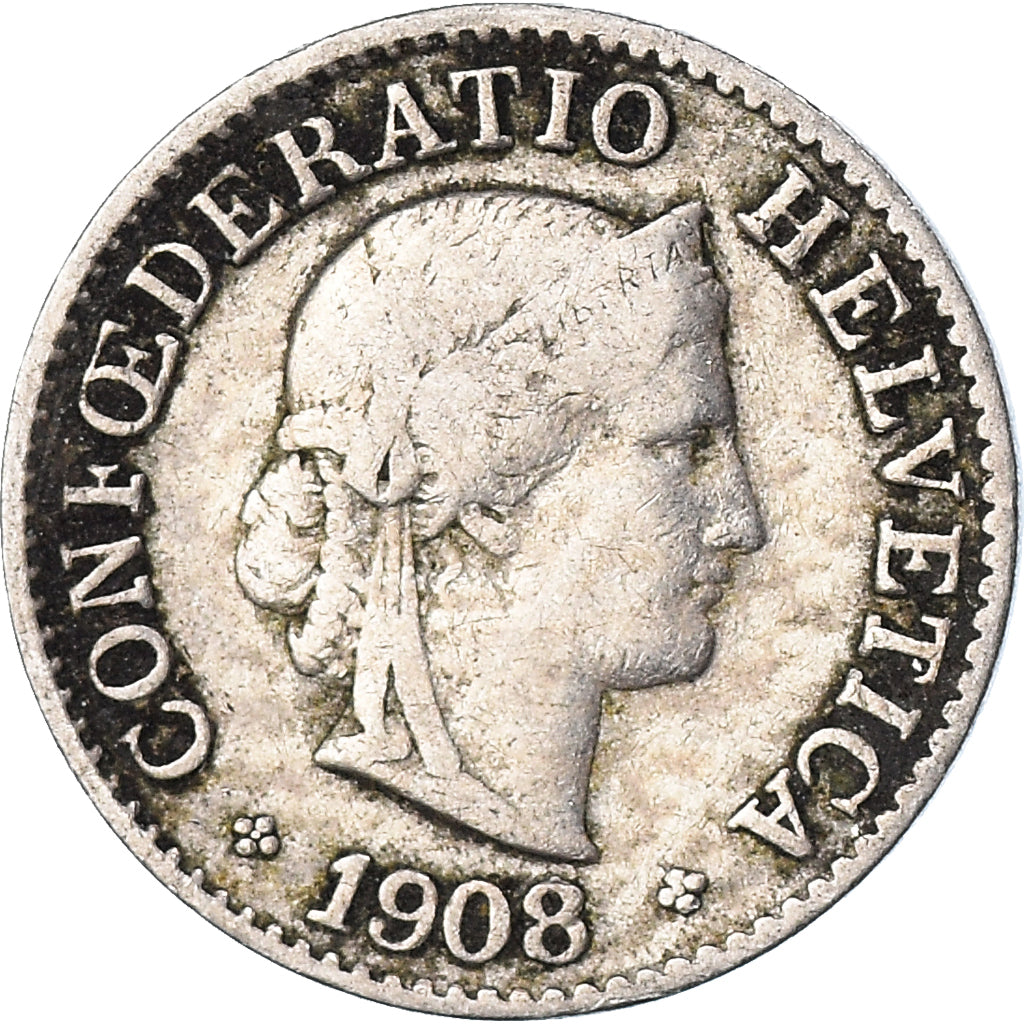 Moneda, Suiza, 5 Rappen, 1908