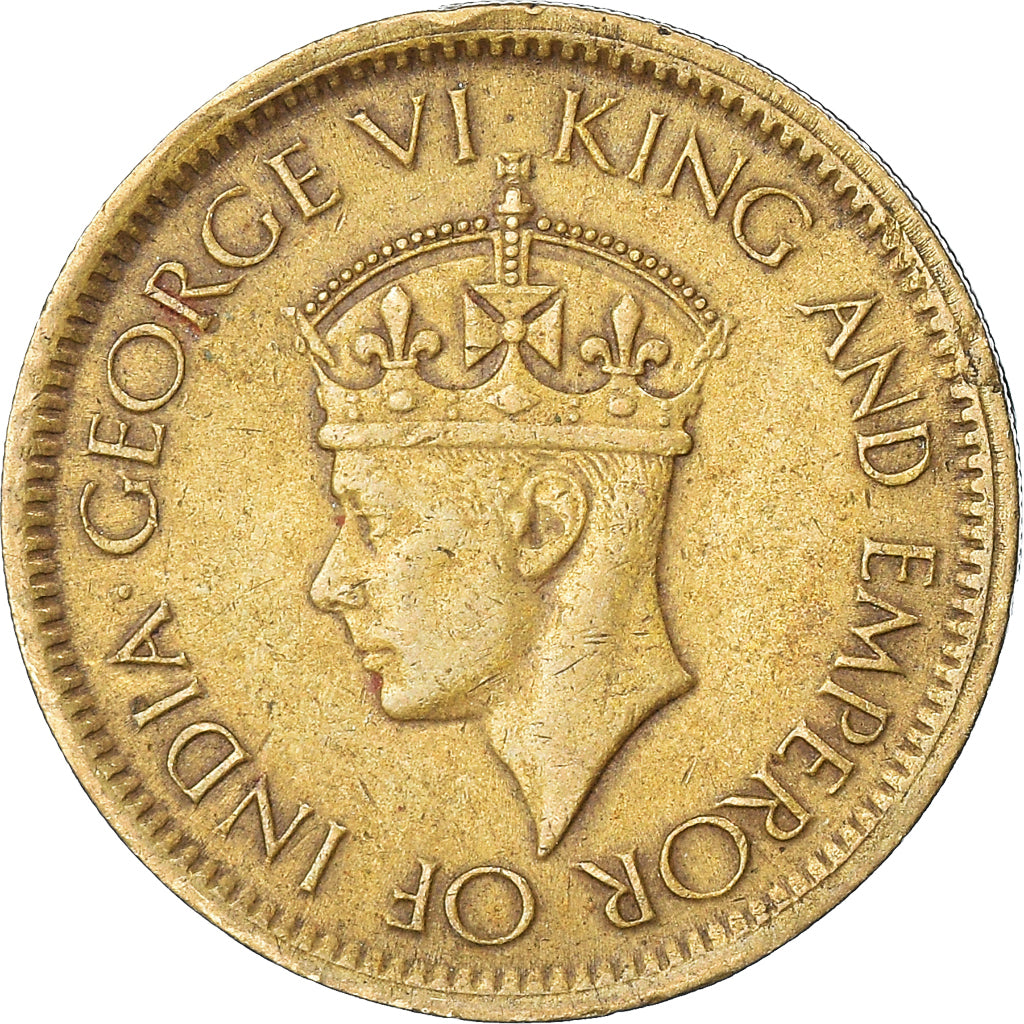 Moneda, Ceilán, 50 Cents, 1943
