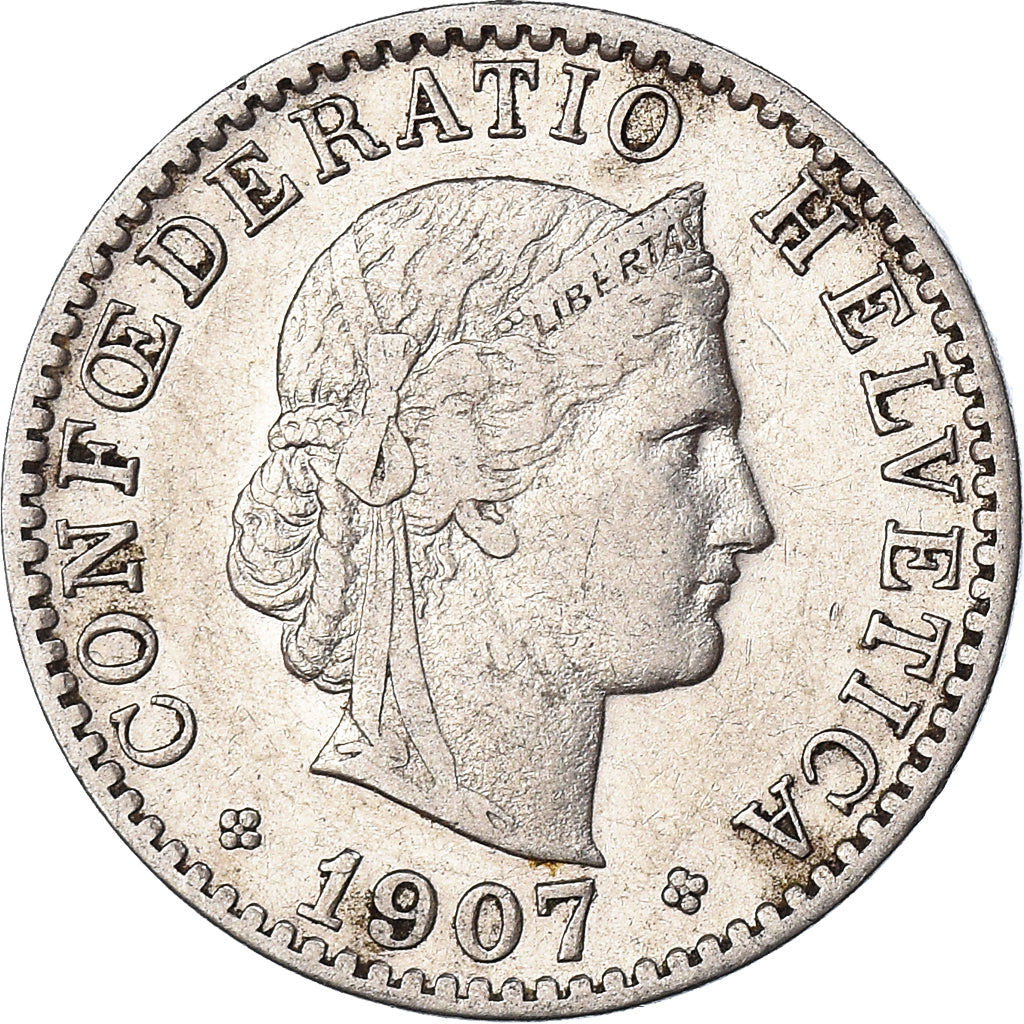 Moneda, Suiza, 20 Rappen, 1907