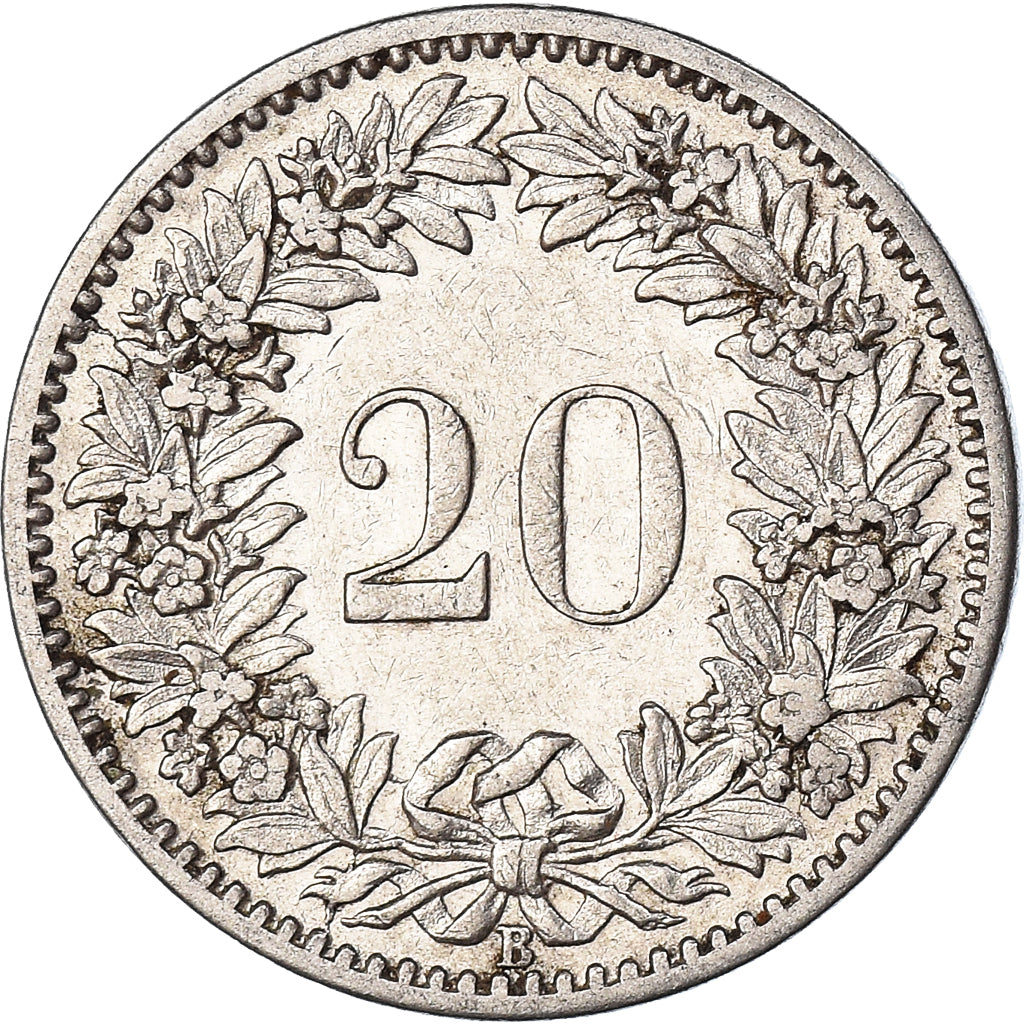 Moneda, Suiza, 20 Rappen, 1907