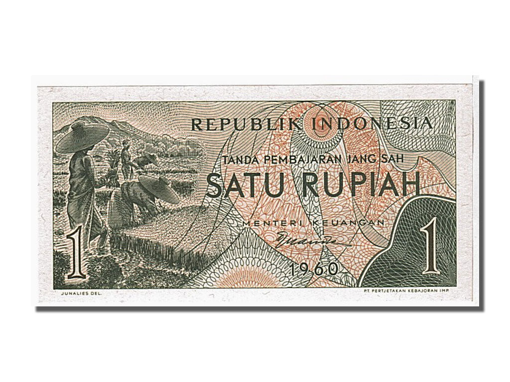 Biljet, Indonesië, 1 Rupiah, 1960, NIEUW