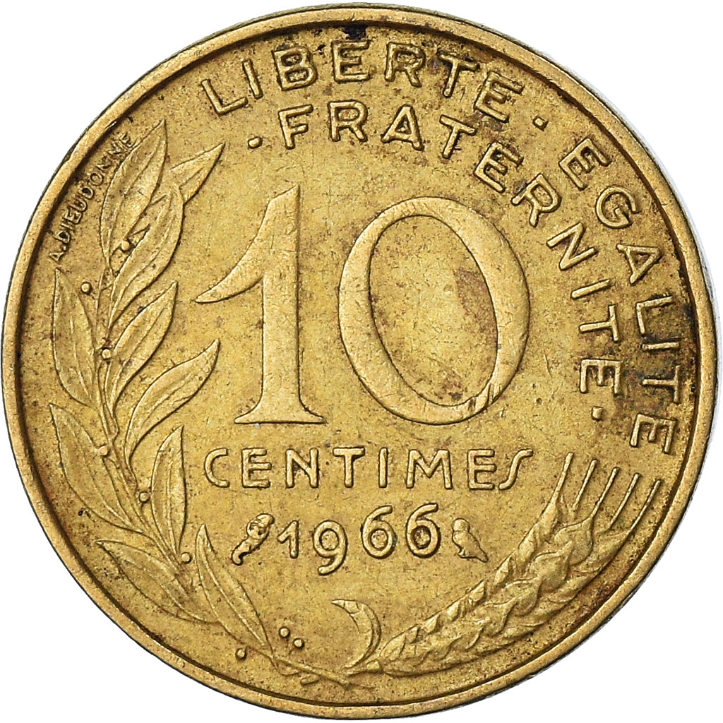 Coin, France, 10 Centimes, 1966