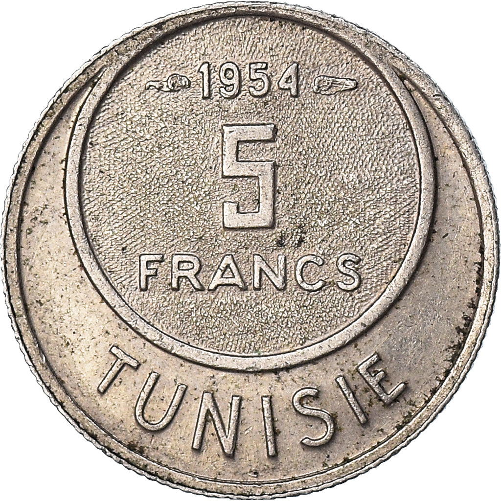 Moneta, Tunisia, 5 Francs, 1954
