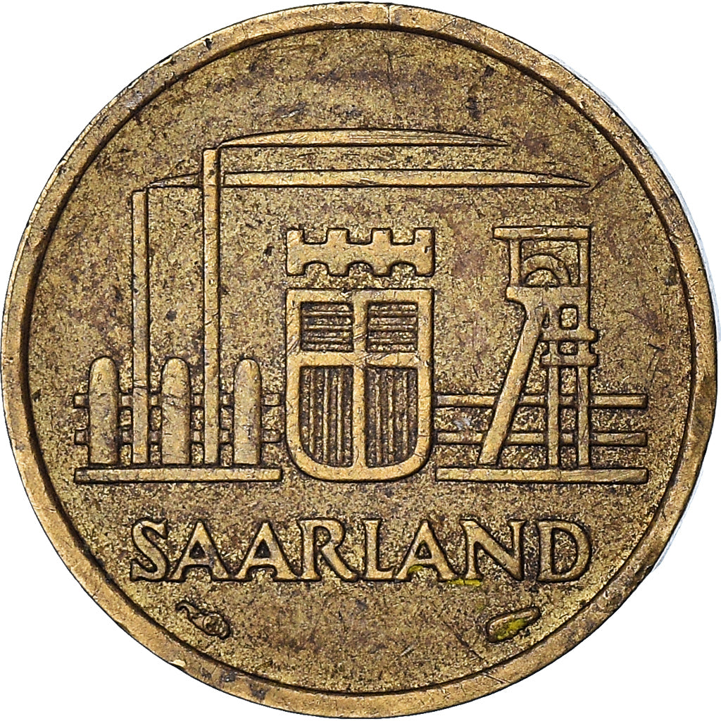 Coin, SAARLAND, 10 Franken, 1954
