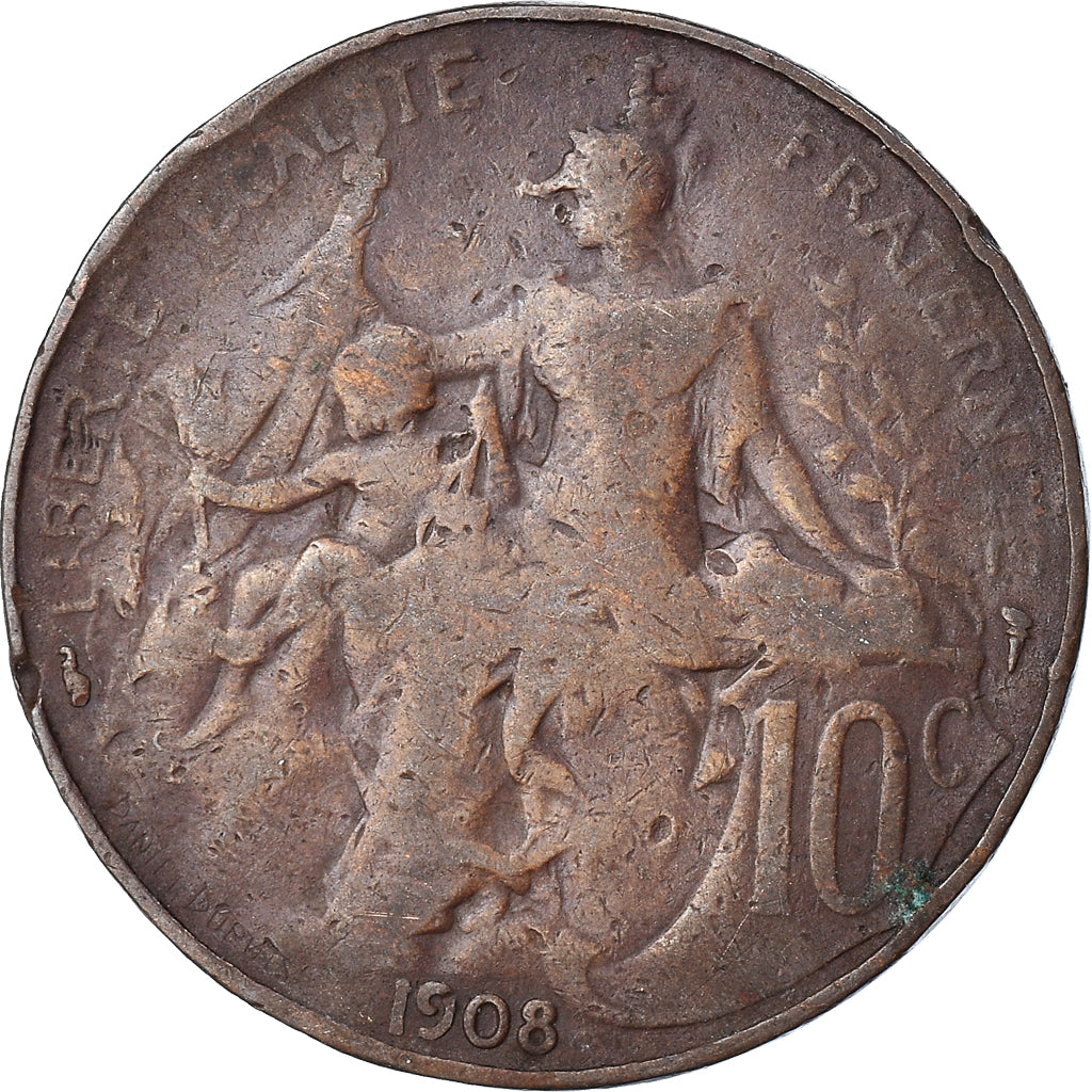 Münze, Frankreich, 10 Centimes, 1908