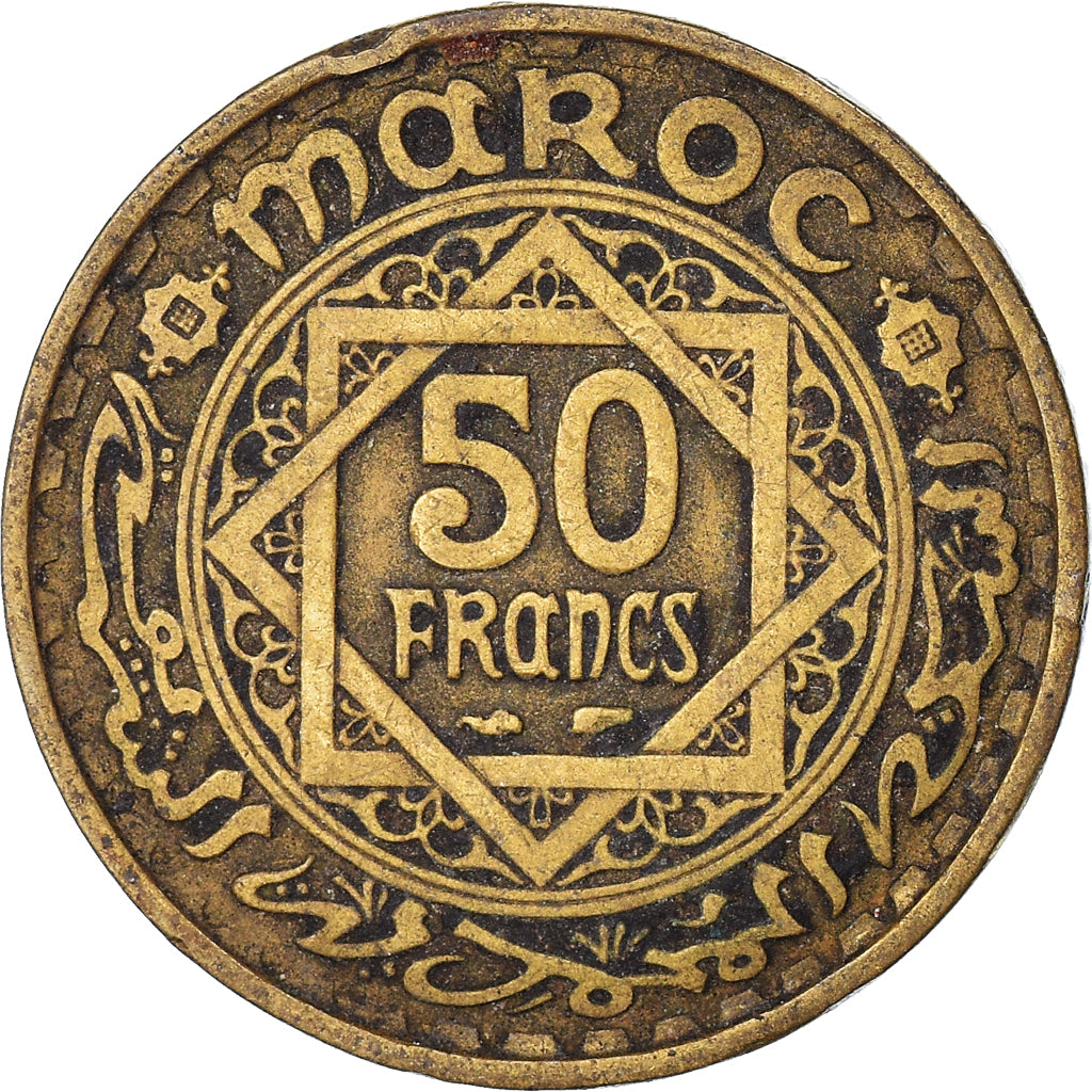 Coin, Morocco, 50 Francs, 1951