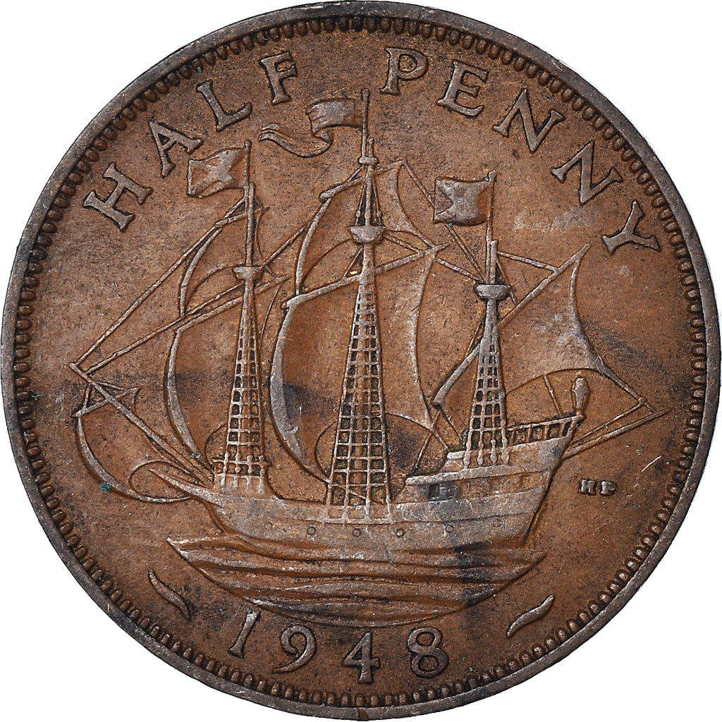 Monnaie, Grande-Bretagne, 1/2 Penny, 1948