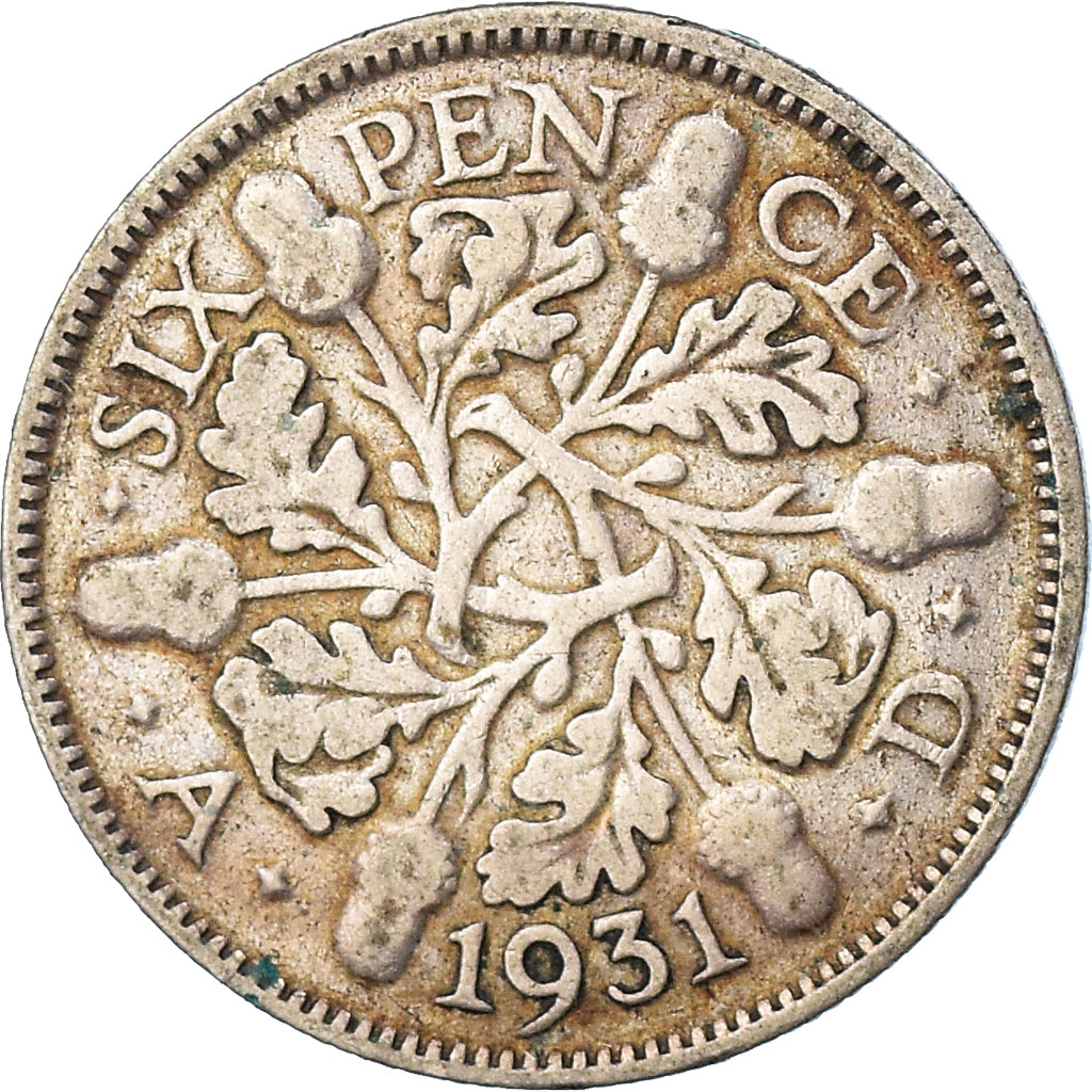 Münze, Großbritannien, 6 Pence, 1931