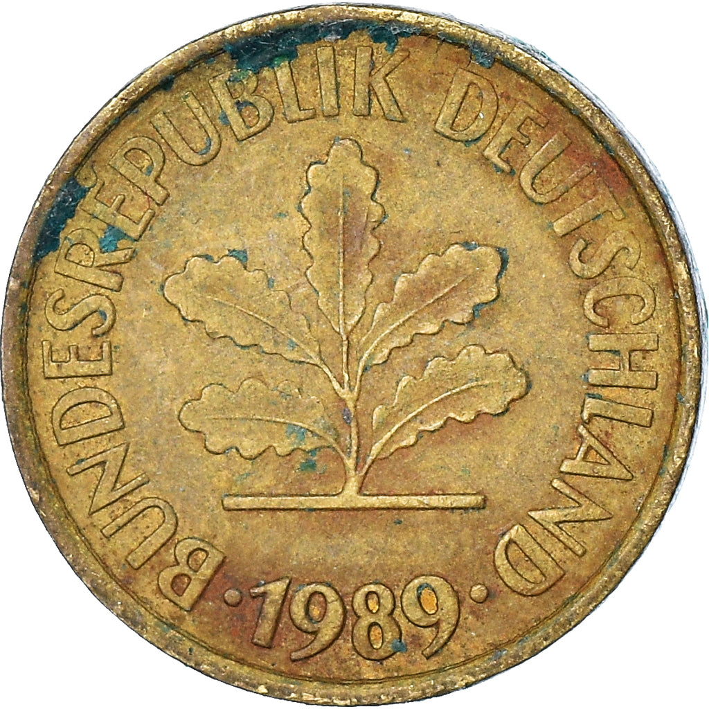 Moeda, ALEMANHA - REPÚBLICA FEDERAL, 5 Pfennig, 1989