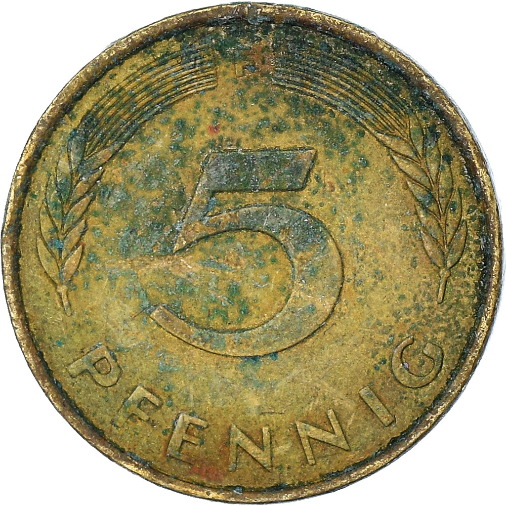 Moeda, ALEMANHA - REPÚBLICA FEDERAL, 5 Pfennig, 1989