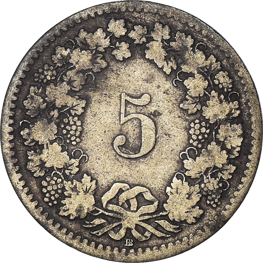 Coin, Switzerland, 5 Rappen, 1850