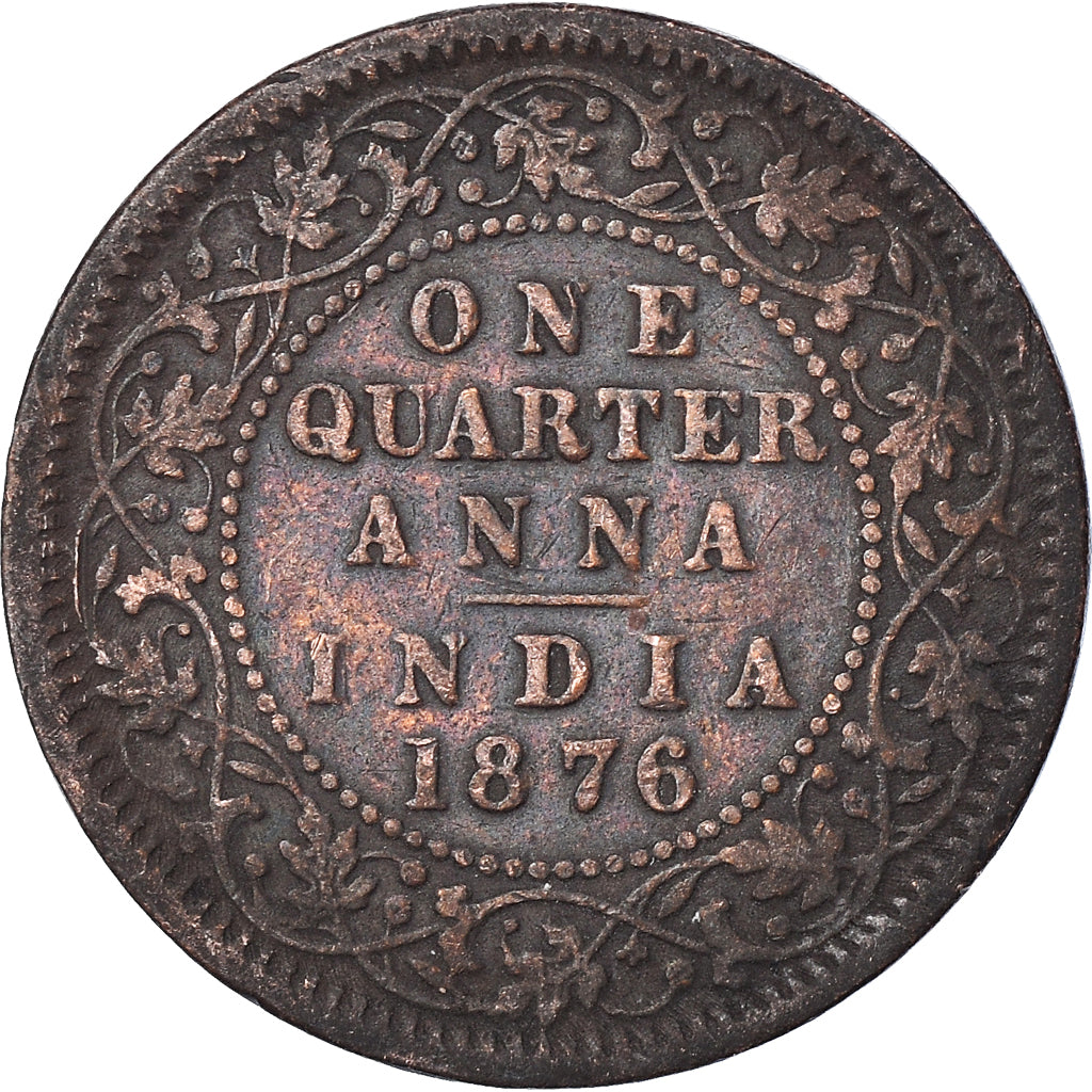 Coin, India, 1/4 Anna, 1876