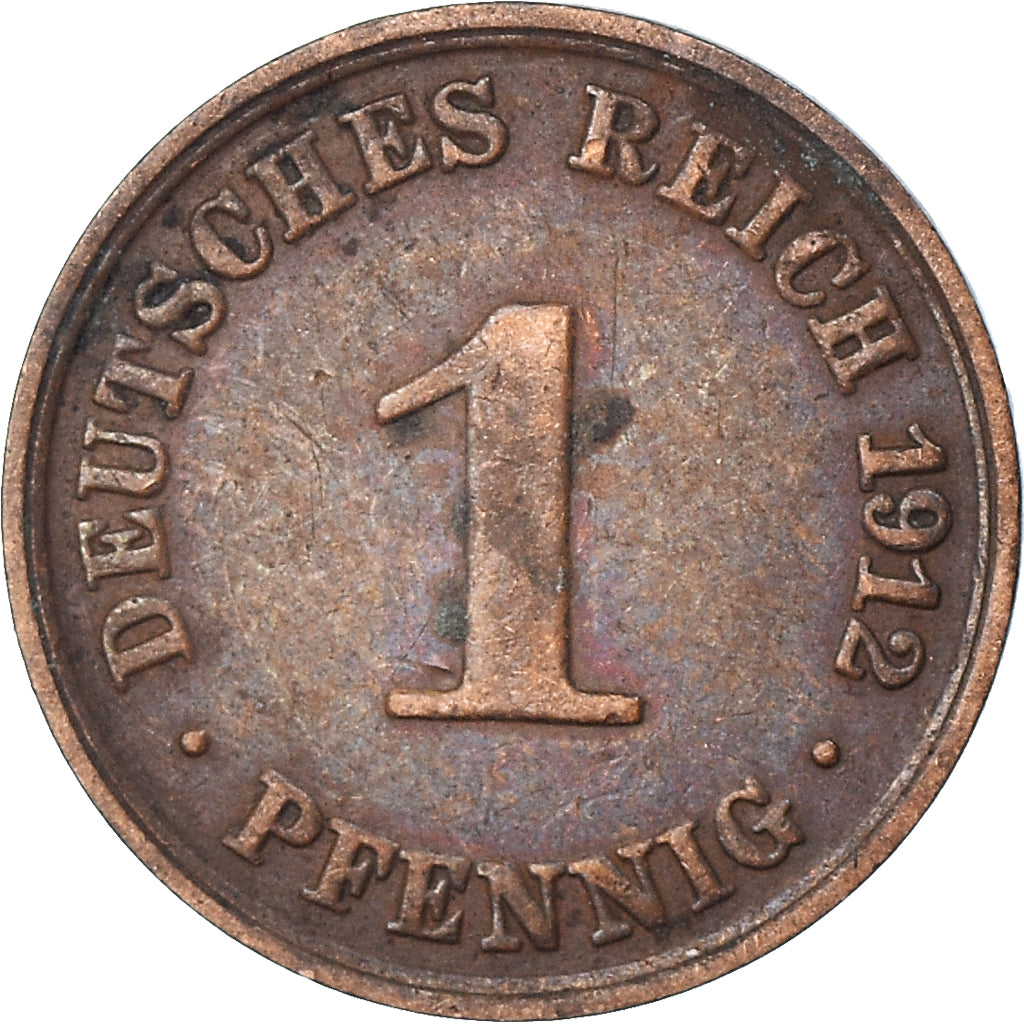 Moeda, ALEMANHA - IMPÉRIO, Pfennig, 1912