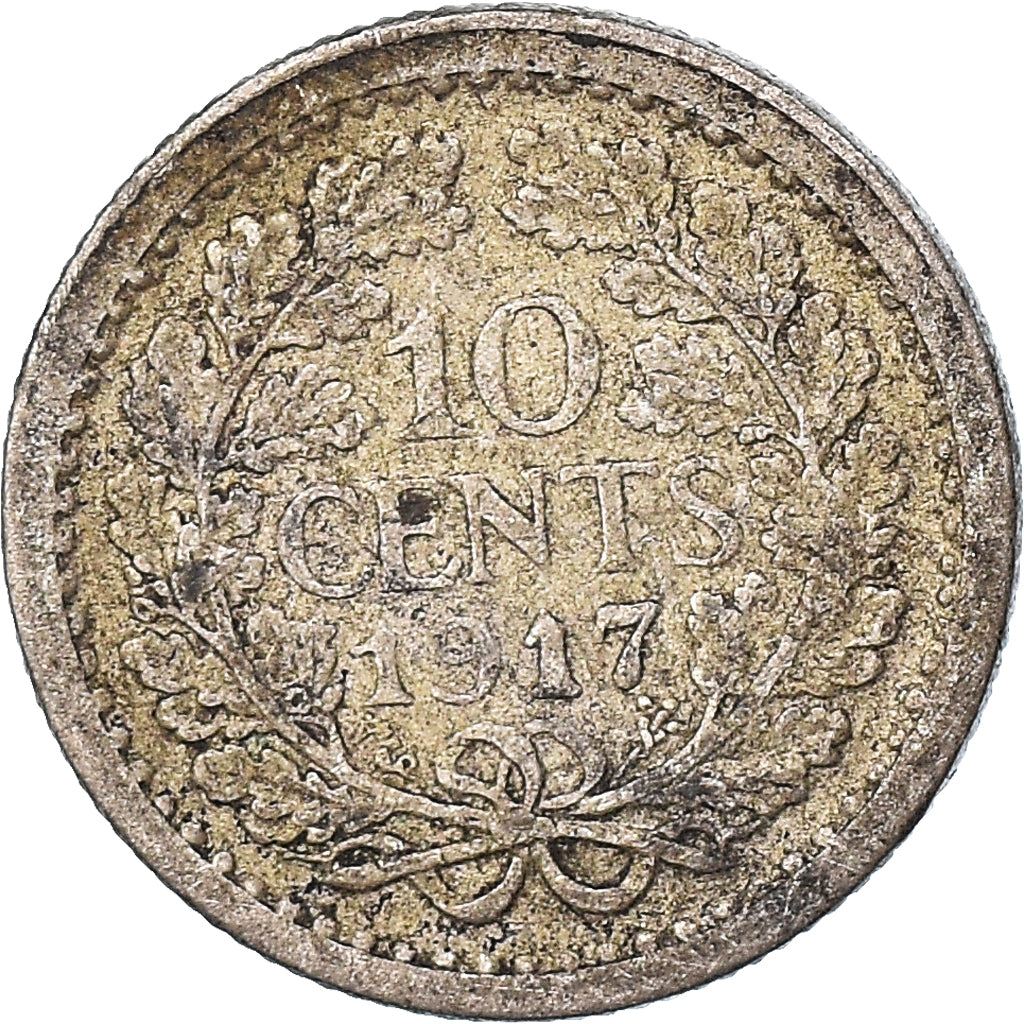 Moeda, Países Baixos, 10 Cents, 1917