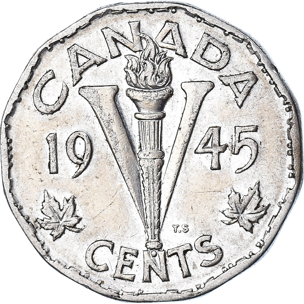 Coin, Canada, 5 Cents, 1945
