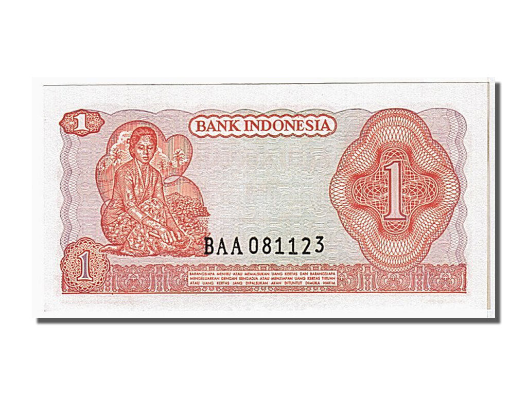 Geldschein, Indonesien, 1 Rupiah, 1968, KM:102a, UNZ