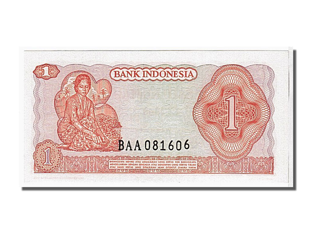 Geldschein, Indonesien, 1 Rupiah, 1968, KM:102a, UNZ
