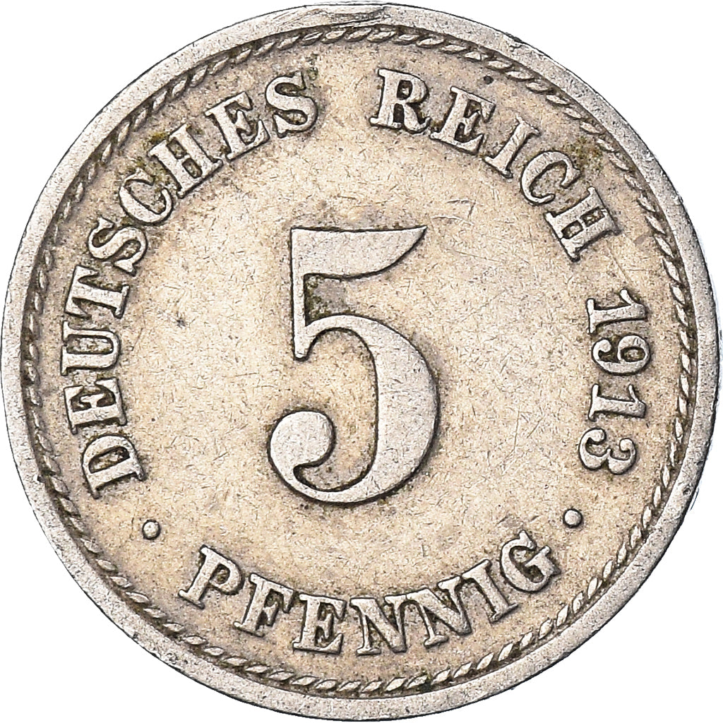 Monnaie, Empire allemand, 5 Pfennig, 1913